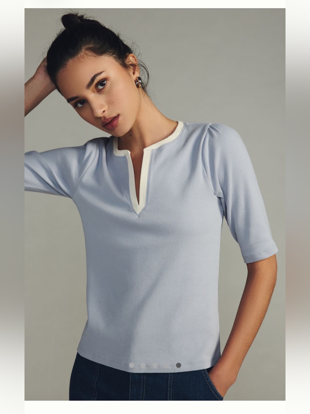 Maeve split neck top